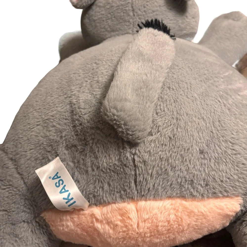 Hippo Plush Toy Kids Large Grey Floppy Laying Down Stuffed Animal